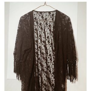 Lace see through cardigan